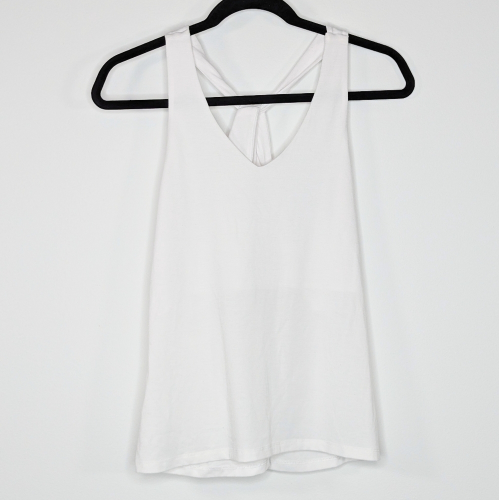 Lot of Two Athleta Racerback Tank Tops Black White XS - Picture 2 of 7